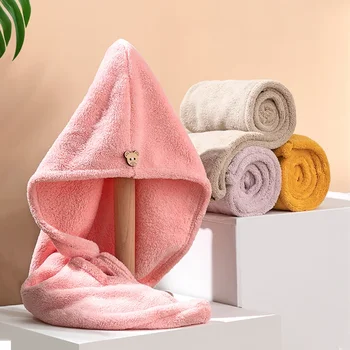 Женское полотенце из микрофибры, полотенце для волос, банные полотенца для взрослых, домашние махровые полотенца, ванная комната для сушки волос