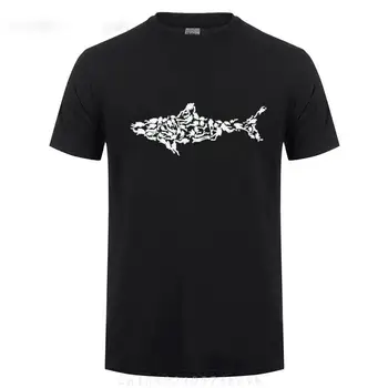 Забавные подарки на день рождения для мужчин, папы, сына, парней, друга, брата, Футболка с аквалангистом с акулой, Хлопковые футболки-шутки для дайверов 8