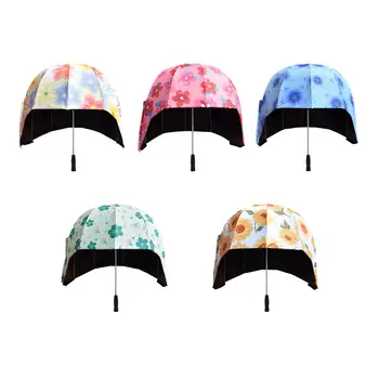 Зонт двойного назначения, непромокаемый для мужчин и женщин, креативная ручка из искусственной кожи, прочная рама, милые водонепроницаемые зонты от дождя для пляжа на открытом воздухе 9