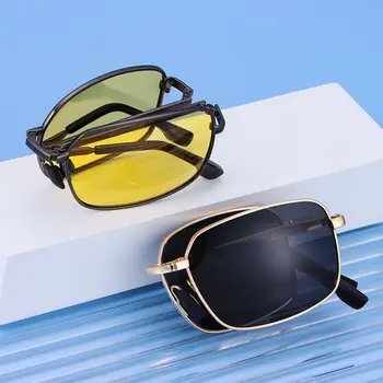 Квадратные Переносные очки, Складные Поляризованные Солнцезащитные очки для мужчин, Фотохромные Солнцезащитные очки для вождения.