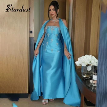 Классические Прямые вечерние платья Stardust Без бретелек, Накидка Со стразами Для официальных мероприятий, Драпированные Праздничные платья Dubai на заказ