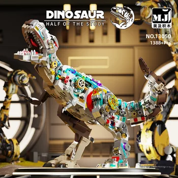Крутой Механический Динозавр Стальной Тираннозавр Рекс Строительный блок Собранная модель животного Трицератопса Кирпичи для подарка на День рождения 14