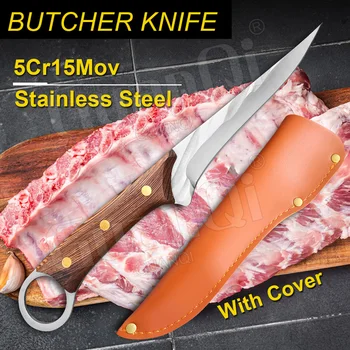 Кухонный разделочный нож из нержавеющей стали, кованый нож для разделки мяса и рыбы, нож шеф-повара, кухонный нож для приготовления барбекю