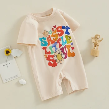 Летняя одежда для новорожденной девочки с коротким рукавом, комбинезон Sassy Little Soul, 3, 6, 12, 18 месяцев 5