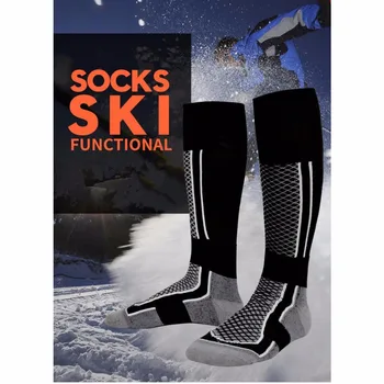 Лыжные носки Женские мужские, 4 цвета, зимние, сохраняющие тепло, Профессиональные спортивные носки Унисекс, функциональные Толстые чулки, Носки для катания на лыжах 6