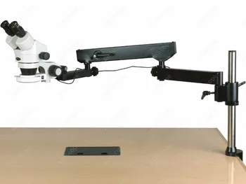 Микроскоп с шарнирной рукояткой-принадлежности AmScope 7X-45X Бинокулярный зажим для стойки шарнирной рукоятки, стереомикроскоп с 144-светодиодным зумом 15