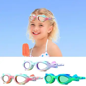 Милые Очки для плавания с русалками для девочки, Противотуманные очки для плавания, силиконовые очки для бассейна, подарки для детей