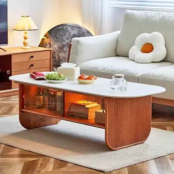 Минималистичный Съемный Журнальный столик Regale С Деревянным Дизайном, Приставной Столик Для входа, Эстетичная Винтажная Мебель Salontafel Voor Woonkamer 3