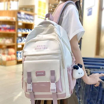 Модная кавайная водонепроницаемая сумка для книг, женская дорожная модная школьная сумка, женский милый нейлоновый ноутбук, студенческие рюкзаки для колледжа, женские 12