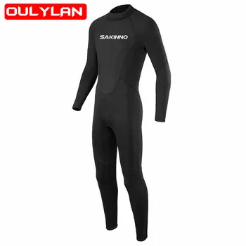 Модный мужской быстросохнущий купальный костюм с длинным рукавом толщиной 2 мм для подводного плавания, серфинга, гидрокостюма для водных видов спорта, цельного водолазного костюма 1