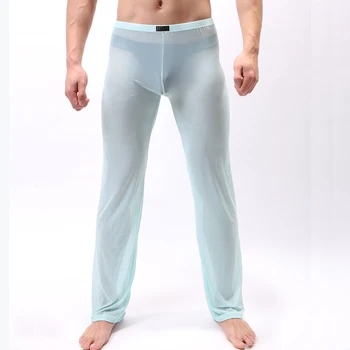 Мужские брюки, мужские плавки для сна, домашние брюки, свободные сексуальные мужские брюки для отдыха, прозрачные сексуальные мужские пижамы, пижамы для сна 19