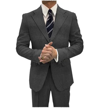 Мужские комплекты блейзеров больших размеров из 2 предметов, мужские брюки, костюмы, куртки для мужчин, мужские костюмы на заказ Homme (блейзер + брюки) Роскошный смокинг для жениха 17