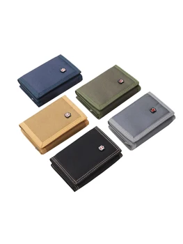 Мужской 3-х кратный кошелек для монет, однотонные холщовые кошельки на липучке, модный набор держателей для карт