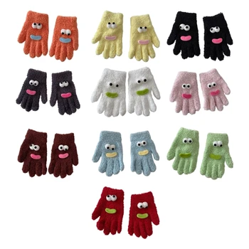 Мягкие зимние перчатки для маленьких девочек, забавные и функциональные теплые перчатки с забавным рисунком, перчатки