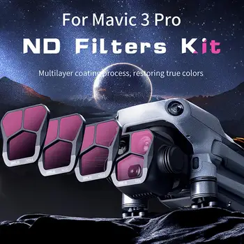 Набор фильтров для объектива 4ШТ для камеры Dji Mavic 3 Pro С регулируемым фильтром ND8/16/32/64 Аксессуары для дронов 3