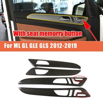 Накладка на Внутреннюю Дверную Ручку Автомобиля из Углеродного Волокна для Mercedes Benz W166 ML GL 2012-2015 GLS GLE 2016-2019 3
