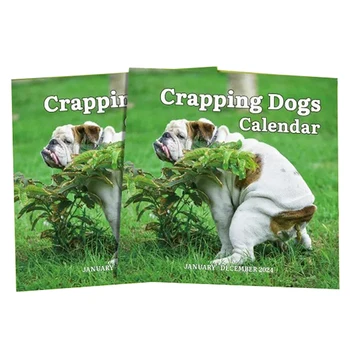 Настенный календарь на 2024 год, календарь какающих собак на 12 месяцев, забавный календарь для собак, подарки с кляпами, идеальный рождественский подарок в виде белого слона 1