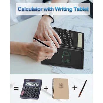 Научные калькуляторы, настольный калькулятор с 12-значным ЖК-дисплеем с блокнотом, двойное питание от солнечных батарей и аккумуляторов