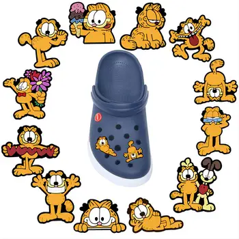 НОВАЯ симпатичная серия Garfield для брелоков для обуви, аксессуары из ПВХ, украшение обуви своими руками для рождественских подарков Croc JIBZ Kids 19