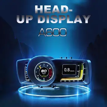 Новейший A600 Head Up Display Автоматический Дисплей OBD2 + GPS Smart Car HUD Датчик Цифровой Одометр Охранная Сигнализация Температура воды и масла. Обороты в МИНУТУ 16
