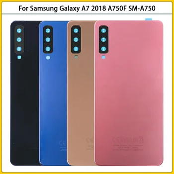 Новинка для Samsung Galaxy A7 2018 A750 A750F SM-A750 Задняя крышка аккумулятора A750 Задняя Дверь Стеклянная Панель Корпус Чехол Замена Объектива Камеры 5