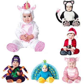 Новое высококачественное животное для маленьких мальчиков и девочек, костюм кота Павлина на Хэллоуин, ползунки, детские шляпы и обувь для выступлений, комплект одежды для малышей 1