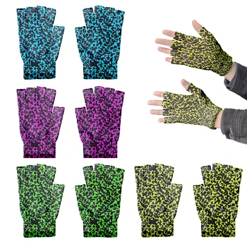 Новые модные полуперчатки Женские с 3D принтом, камуфляжный узор, новинка, теплые перчатки, перчатки для покупок на открытом воздухе, велосипедные, подходящие для Unise 11