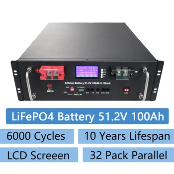 Новый Класс A 48V 51,2 V 100AH 200AH Литиевая Батарея Lifepo4 Реальной Емкости Smart BMS 5kwh 10kwh Аккумуляторная Батарея для Энергетической Системы 10