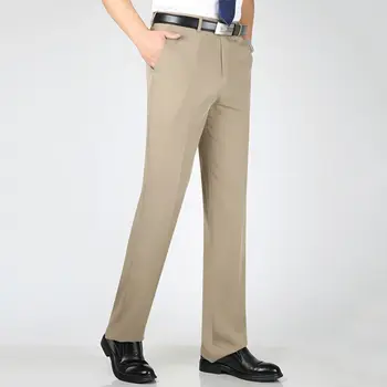Однотонные брюки с высокой талией в британском стиле, Мужские Официальные брюки 2023, Новые Высококачественные Облегающие Деловые Повседневные костюмные брюки s H32 13
