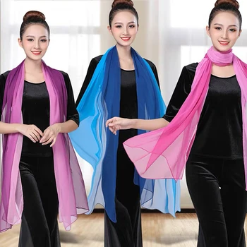 Однотонный шарф градиентного цвета, женский платок, длинная шаль и палантины, летняя бандана, элегантный хиджаб 160x50 см 16