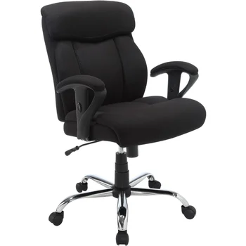 Офисное кресло менеджера из ткани Big & Tall, выдерживает нагрузку до 300 фунтов, черное