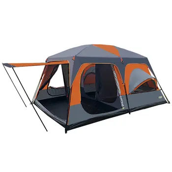 Палатка для кемпинга, водонепроницаемая семейная палатка для вечеринок, Просторное крыльцо, обеспечивающее защиту от дождя, солнца, Большая палатка
