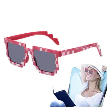 Пиксельные солнцезащитные очки 8-битные пиксельные солнцезащитные очки для детей, пиксельные солнцезащитные очки для малышей, пиксельные солнцезащитные очки для ретро-геймеров, пиксельные очки