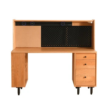 Письменный стол из массива дерева, компьютерный стол из вишневого дерева, книжная полка, встроенный письменный стол, учебный стол, стол для кабинета