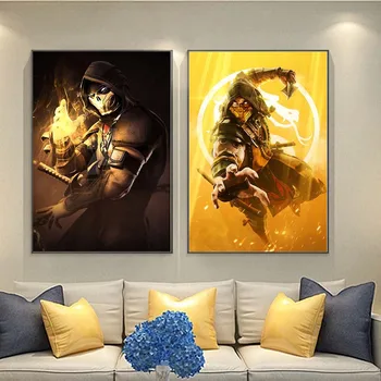 Плакат на холсте с принтом игры Mortal Kombat для декора гостиной, домашняя настенная картина 18