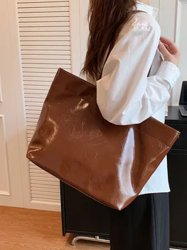 Повседневная мягкая сумка большой емкости 2023, новая женская сумка, высококачественная сумка через плечо, модная рабочая сумка-тоут 3