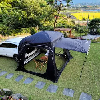Портативный открытый 210D Oxford PU2000mm Автоматический быстрооткрывающийся тент задней двери автомобиля Теневая палатка внедорожника задняя палатка автомобиля для кемпинга