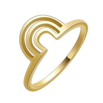 Радужные кольца CHENGXUN Hawaii для женщин и девочек, миди-кольцо из нержавеющей стали для нее, простые пляжные украшения, подарок друзей 12