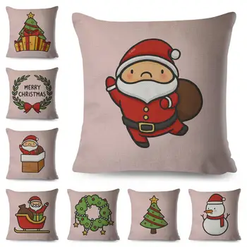 Рождественский мультфильм Санта Клаус, Наволочка, чехол для подушки, Домашняя гостиная, Декоративные подушки для дивана-кровати, автомобиль 45 * 45 Nordic