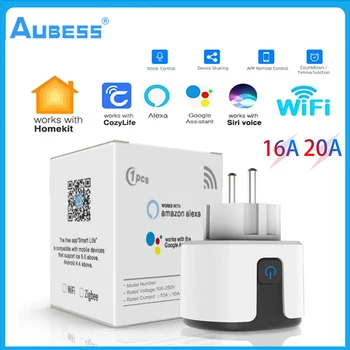 Розетка WiFi Homekit Smart EU Plug 16A Функция контроля питания и таймера для поддержки продуктов Apple Google Home SmartThings Siri Alexa 10