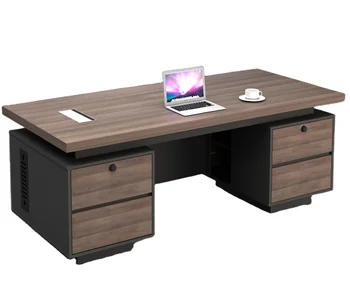 Роскошный Дизайн большого современного деревянного офисного стола CEO Boss Executive в офисной мебели Современный стиль деревянной офисной мебели для столов 14