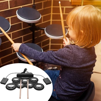 Складной Силиконовый Набор Электронных Барабанов USB Ручной Работы, Легкий Ударный Инструмент Для Начинающих Детей 15