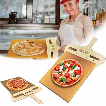 Скользящая корка для пиццы - Pala Pizza Scorrevole, Корка для пиццы, которая идеально переносит пиццу, простая в использовании антипригарная корка для пиццы