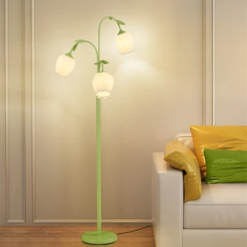 Современный цветочный торшер Nordic Bell Торшер с орхидеей для гостиной, креативного декора уголков спальни, прикроватных светильников.