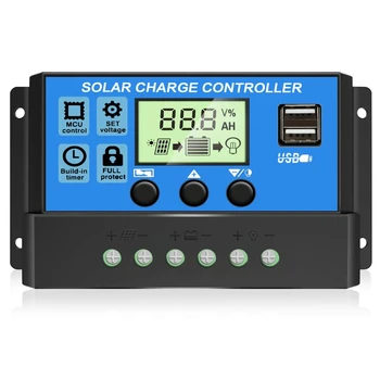 Солнечный контроллер 10A/20A/30A, интеллектуальный регулятор солнечной батареи 18