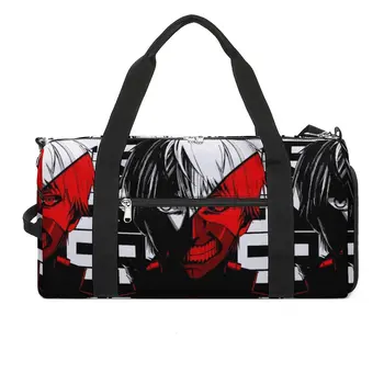 Спортивные сумки Kaneki Ken Tokyo Ghoul, японская манга, спортивная сумка для тренировок с обувью, ретро-сумки, дизайнерская сумка для фитнеса на выходные для пары.