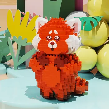 Становящиеся красными микро-строительные блоки DIY Disney Mei Модель Малой панды, фигурки из бриллиантового кирпича, детские игрушки для Рождественского подарка 10