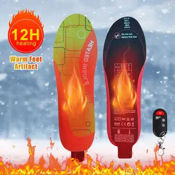 Стельки для обуви с USB подогревом Перезаряжаемая Электрическая Грелка для ног Беспроводная Регулировка температуры Нагревательные Стельки для зимних видов спорта 6