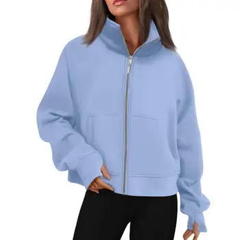 Супер мягкая женская толстовка, уютный женский свитер, стильная длинная молния, мягкая текстура, удобная посадка, женский аксессуар из флиса 11