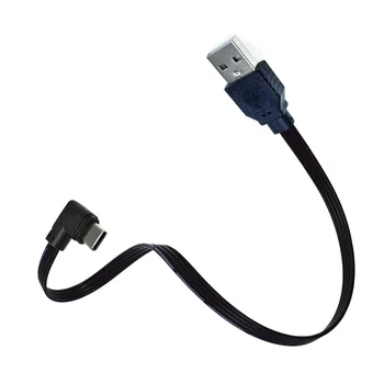Угловой соединительный разъем для компьютера C-типа, , плоский USB 2.0, Аналогичный кабель для передачи данных, USB C-типа, 0,1 м/0,2 м /0,3 М /0,5 М/1 М